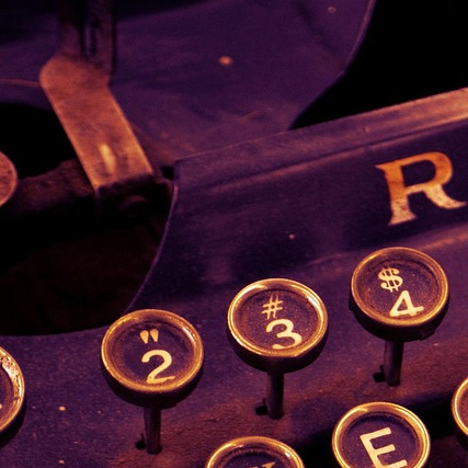 typewriter vintage dark red